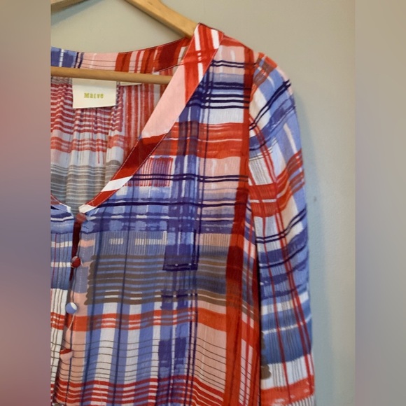 Anthropologie Maeve Lila Tiered Patchwork Ruffle Peplum Top - Picture 5 of 7